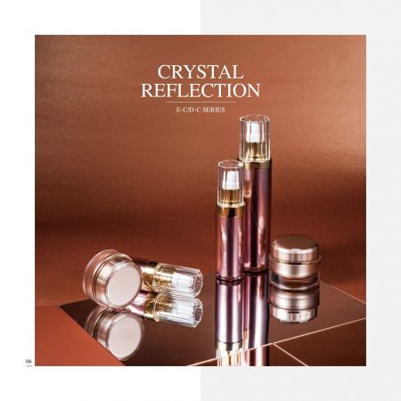 Emballage cosmétique et de soins de la peau de luxe en acrylique de forme ronde - Série Réflexion cristalline