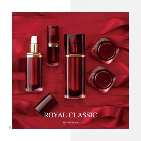 บรรจุภัณฑ์เครื่องสำอางและผลิตภัณฑ์ดูแลผิวหน้าแบบสี่เหลี่ยมทรงสุดหรูจากอะคริลิค - ซีรีส์ Royal Classics - คอลเลกชันบรรจุภัณฑ์เครื่องสำอาง - Royal Classics