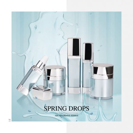 บรรจุภัณฑ์เครื่องสำอางและผลิตภัณฑ์ดูแลผิวหน้าแบบแอร์เลส - ซีรีย์ Spring Drops - คอลเลกชันบรรจุภัณฑ์เครื่องสำอาง - Spring drops